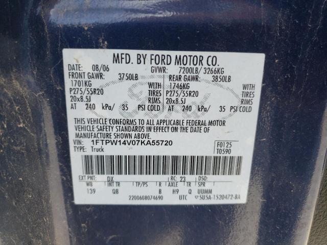 Photo 10 from auction – 2007 FORD F150 SUPER with VIN 1FTPW14V07KA55720