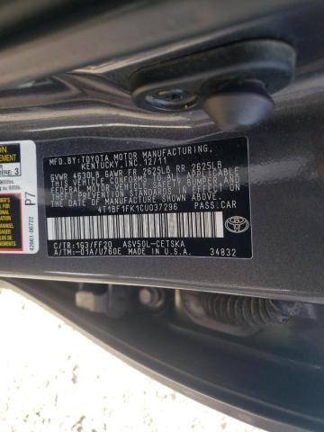 Photo 10 from auction – 2012 TOYOTA CAMRY BASE with VIN 4T1BF1FK1CU037296