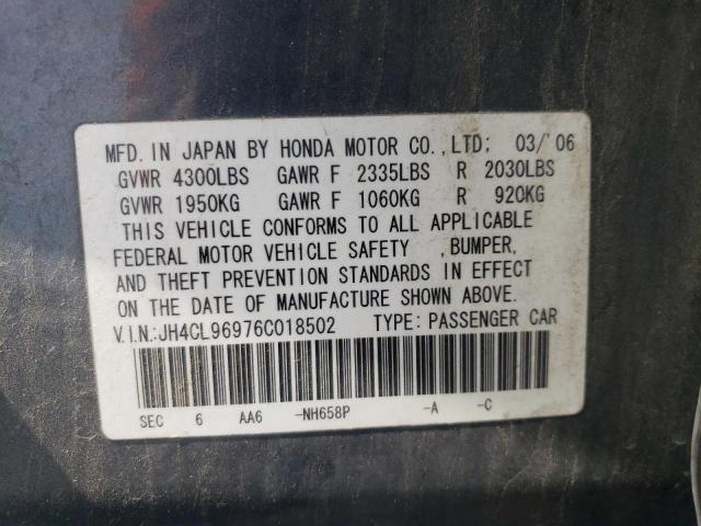 Photo 10 from auction – 2006 ACURA TSX with VIN JH4CL96976C018502