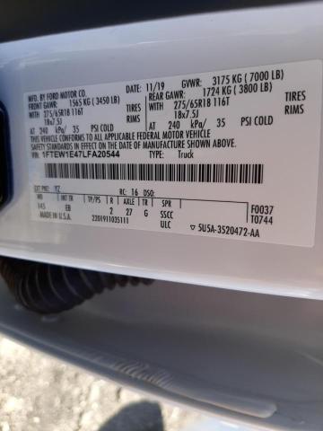 Photo 10 from auction – 2020 FORD F150 SUPER with VIN 1FTEW1E47LFA20544
