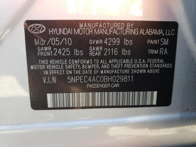 Photo 10 from auction – 2011 HYUNDAI SONATA SE with VIN 5NPEC4AC0BH029811