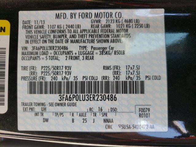 Photo 10 from auction – 2014 FORD FUSION SE with VIN 3FA6P0LU3ER230486