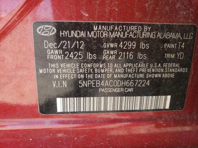Photo 10 from auction – 2013 HYUNDAI SONATA GLS with VIN 5NPEB4AC0DH667224