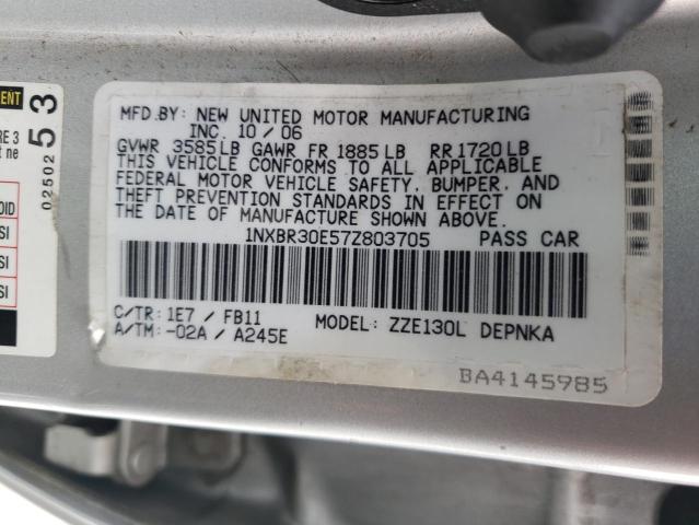 Photo 10 from auction – 2007 TOYOTA COROLLA CE with VIN 1NXBR30E57Z803705