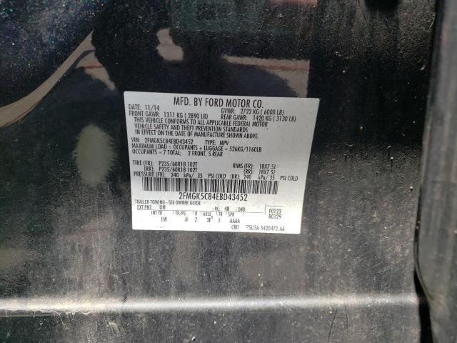 Photo 10 from auction – 2014 FORD FLEX SEL with VIN 2FMGK5C84EBD43452