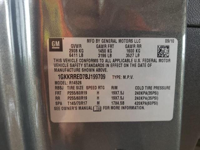 Photo 10 from auction – 2011 GMC ACADIA SLT with VIN 1GKKRRED7BJ199709