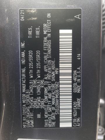 Photo 10 from auction – 2021 TOYOTA HIGHLANDER with VIN 5TDJZRAH1MS061962