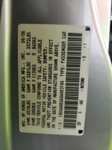 Photo 10 from auction – 2006 ACURA 3.2TL with VIN 19UUA66246A063164
