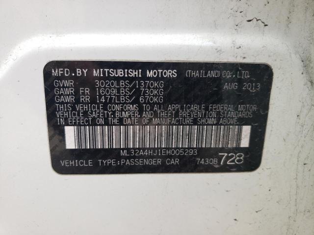 Photo 10 from auction – 2014 MITSUBISHI MIRAGE ES with VIN ML32A4HJ1EH005293
