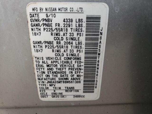 Photo 10 from auction – 2011 NISSAN ROGUE S with VIN JN8AS5MT6BW561386