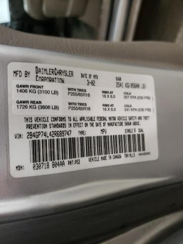 Photo 10 from auction – 2002 DODGE CARAVAN with VIN 2B4GP74L42R689747