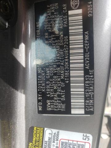 Photo 10 from auction – 2004 TOYOTA CAMRY LE with VIN 4T1BE30K84U857206