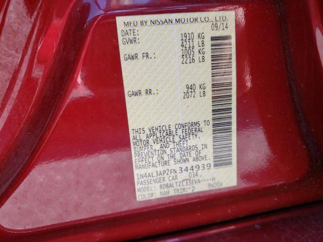 Photo 10 from auction – 2015 NISSAN ALTIMA 2.5 with VIN 1N4AL3AP2FN344939