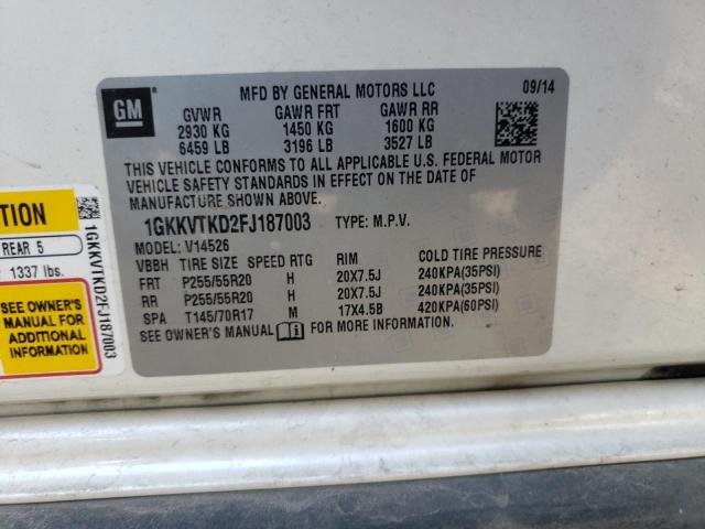 Photo 10 from auction – 2015 GMC ACADIA DEN with VIN 1GKKVTKD2FJ187003