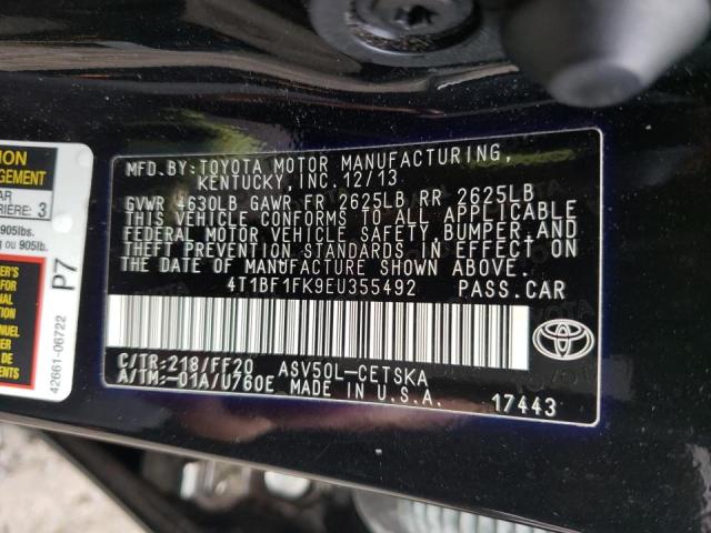 Photo 10 from auction – 2014 TOYOTA CAMRY L with VIN 4T1BF1FK9EU355492