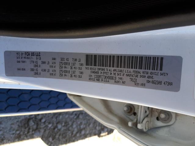 Photo 10 from auction – 2019 RAM 1500 TRADE with VIN 1C6SRFCT3KN583619