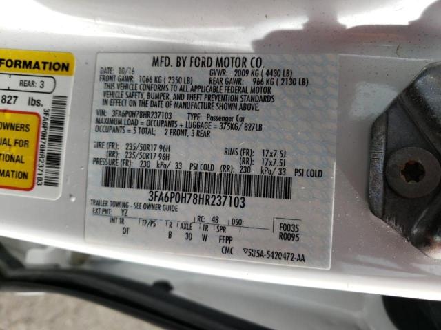 Photo 10 from auction – 2017 FORD FUSION with VIN 3FA6P0H78HR237103