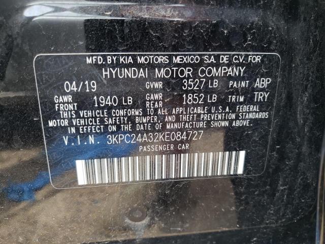Photo 10 from auction – 2019 HYUNDAI ACCENT SE with VIN 3KPC24A32KE084727