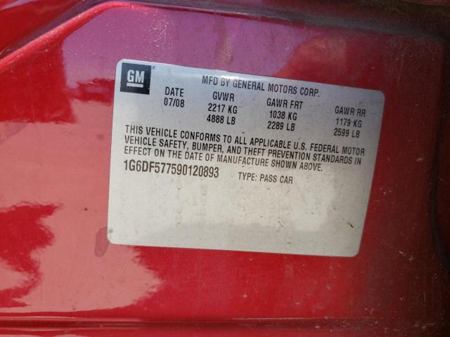Photo 10 from auction – 2009 CADILLAC CTS with VIN 1G6DF577590120893