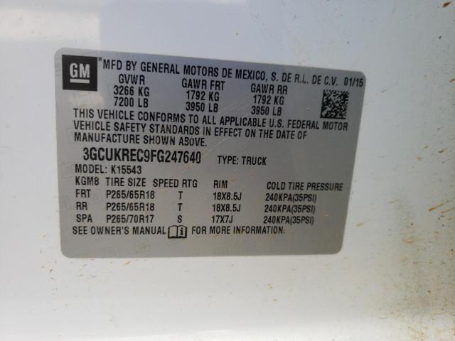 Photo 10 from auction – 2015 CHEVROLET SILVERADO with VIN 3GCUKREC9FG247640