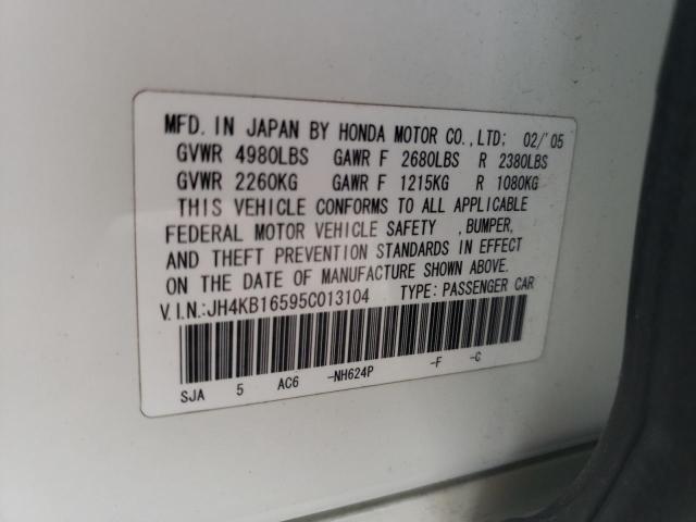 Photo 10 from auction – 2005 ACURA RL with VIN JH4KB16595C013104
