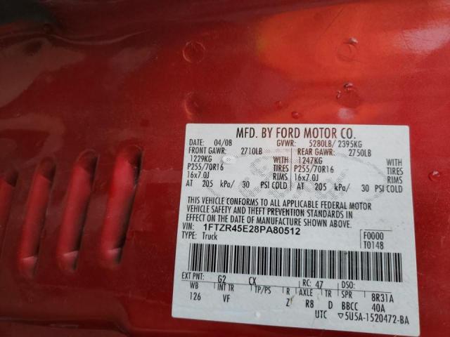 Photo 10 from auction – 2008 FORD RANGER SUP with VIN 1FTZR45E28PA80512