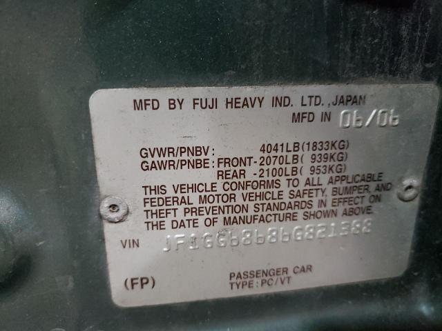 SUBARU IMPREZA OU 2006 with VIN JF1GG68686G821388 - Photo from auction