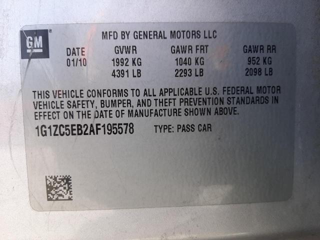 Photo 10 from auction – 2010 CHEVROLET MALIBU 1LT with VIN 1G1ZC5EB2AF195578