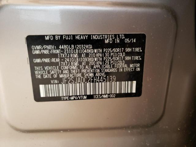 Photo 10 from auction – 2015 SUBARU FORESTER 2 with VIN JF2SJADC2FH445139