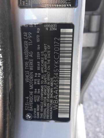 Zdjęcie 10 z aukcji – 2000 BMW 323 I z VIN WBAAM3345YKC70172