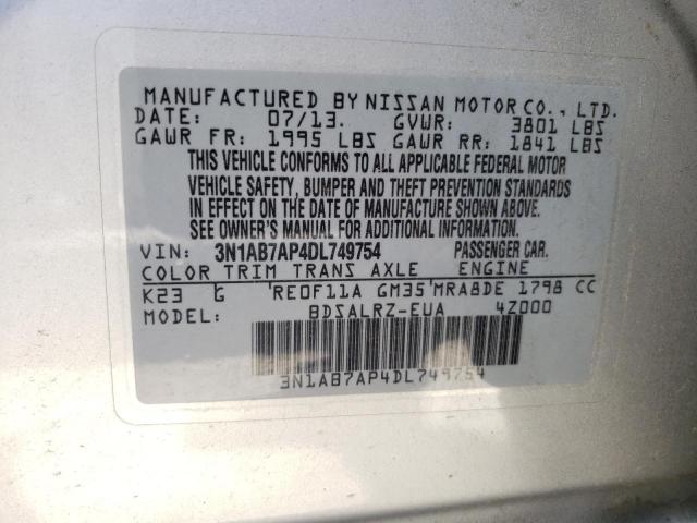 Photo 10 from auction – 2013 NISSAN SENTRA S with VIN 3N1AB7AP4DL749754