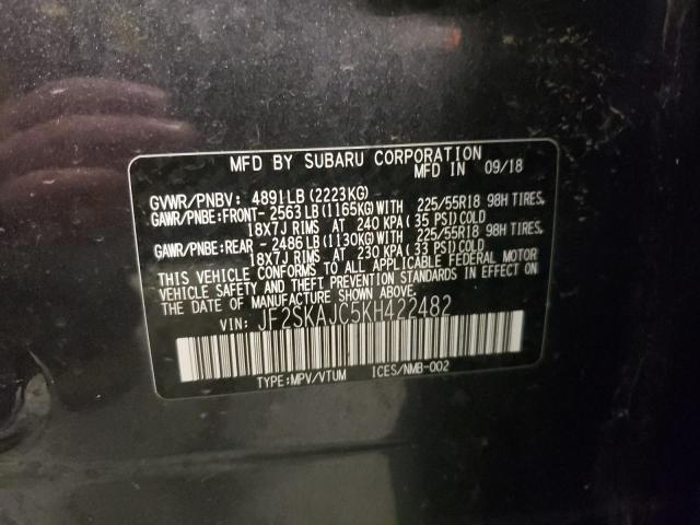 Photo 10 from auction – 2019 SUBARU FORESTER S with VIN JF2SKAJC5KH422482