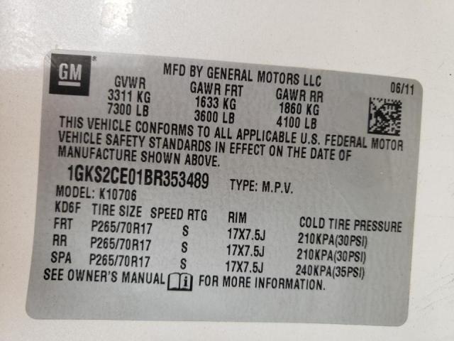 Photo 10 from auction – 2011 GMC YUKON SLT with VIN 1GKS2CE01BR353489