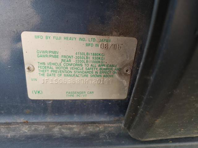 Photo 10 from auction – 2007 SUBARU FORESTER 2 with VIN JF1SG63687H720199