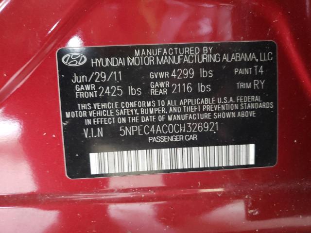 Photo 10 from auction – 2012 HYUNDAI SONATA SE with VIN 5NPEC4AC0CH326921