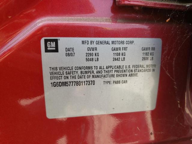 Photo 10 from auction – 2008 CADILLAC CTS with VIN 1G6DM577780117370