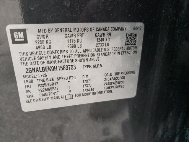 Photo 10 from auction – 2017 CHEVROLET EQUINOX LS with VIN 2GNALBEK9H1589753