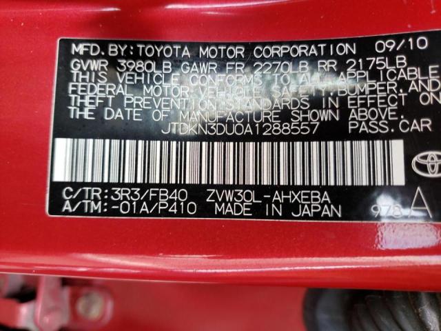 Photo 10 from auction – 2010 TOYOTA PRIUS with VIN JTDKN3DU0A1288557