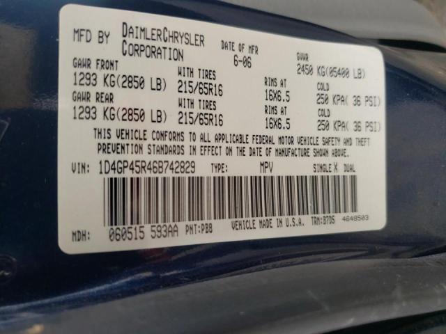 Photo 10 from auction – 2006 DODGE CARAVAN SX with VIN 1D4GP45R46B742829
