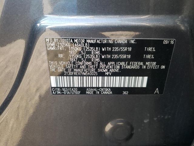Photo 10 from auction – 2017 TOYOTA RAV4 LIMIT with VIN 2T3DFREV7HW540025