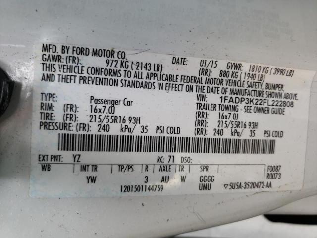 Photo 10 from auction – 2015 FORD FOCUS SE with VIN 1FADP3K22FL222808