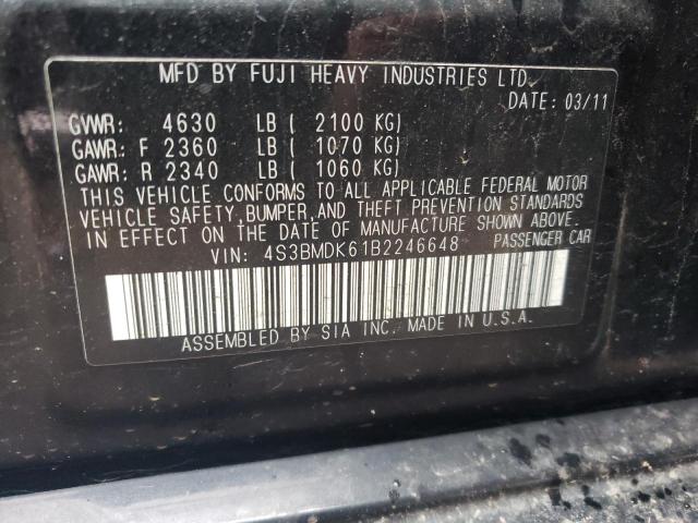 Photo 10 from auction – 2011 SUBARU LEGACY 3.6 with VIN 4S3BMDK61B2246648