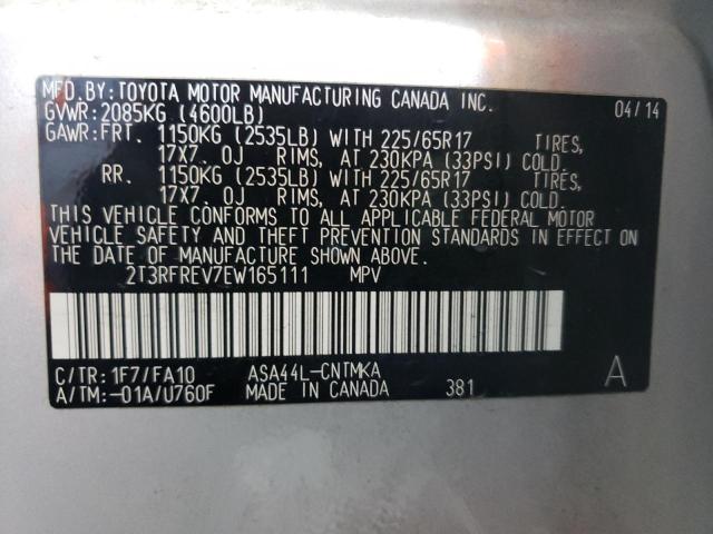 Photo 10 from auction – 2014 TOYOTA RAV4 with VIN 2T3RFREV7EW165111