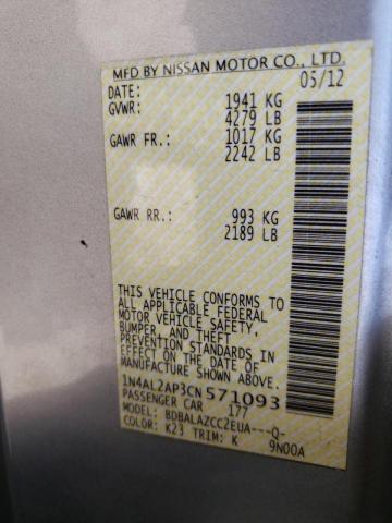 Photo 10 from auction – 2012 NISSAN ALTIMA BAS with VIN 1N4AL2AP3CN571093
