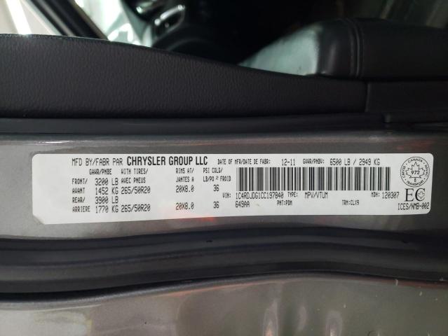 Photo 10 from auction – 2012 DODGE DURANGO CR with VIN 1C4RDJDG1CC197840