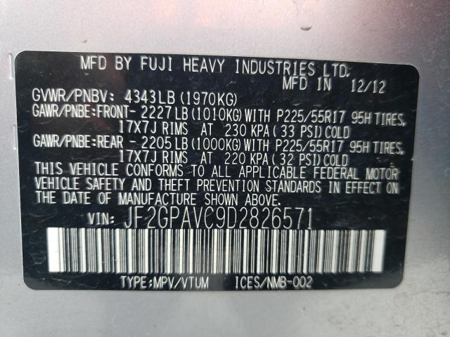 Photo 10 from auction – 2013 SUBARU XV CROSSTR with VIN JF2GPAVC9D2826571