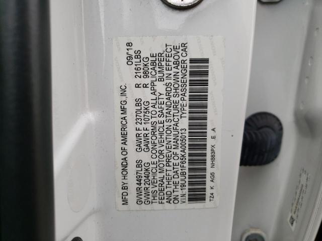 Photo 10 from auction – 2019 ACURA TLX TECHNO with VIN 19UUB1F65KA005013