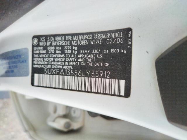 Photo 10 from auction – 2006 BMW X5 with VIN 5UXFA13556LY35912
