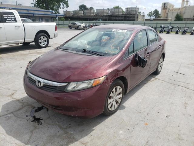 Photo 2 from auction – 2012 HONDA CIVIC LX with VIN 2HGFB2F50CH592942