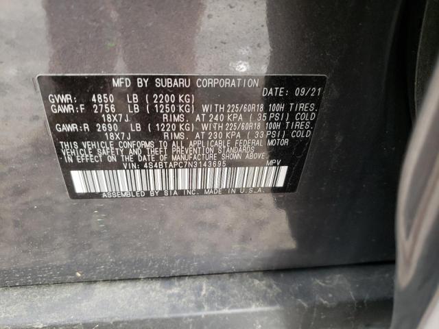 Photo 10 from auction – 2022 SUBARU OUTBACK TO with VIN 4S4BTAPC7N3143695